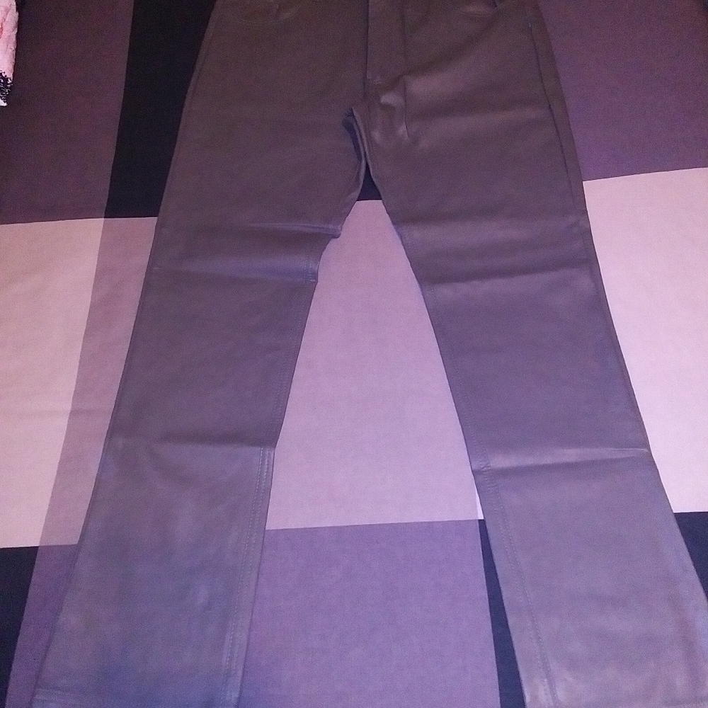 Faux leather pants